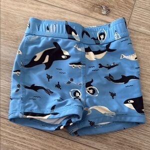 Hanna Andersson 18mo Blue Swim Shorts with Whale Print